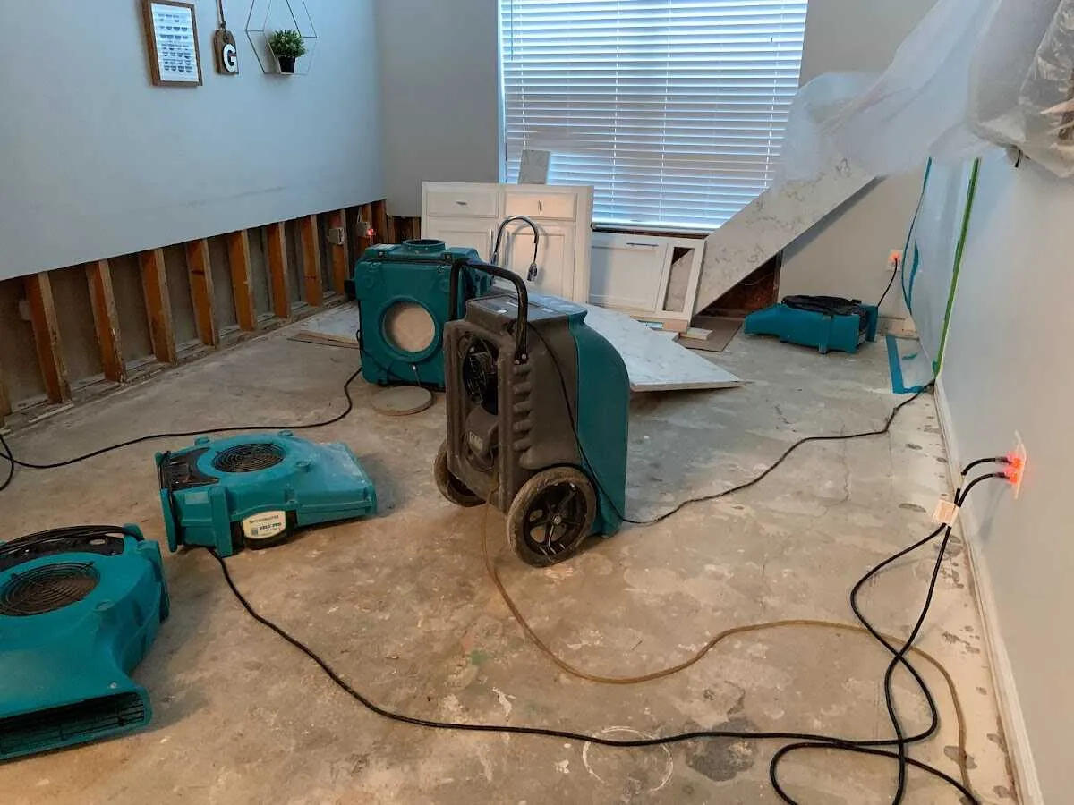 Dehumidifier in flood-cut room for Water Extraction & Removal in Westfield