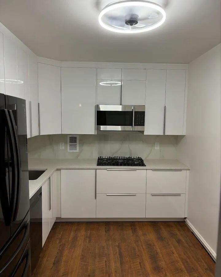Renovated kitchen with quartz countertops in Westfield